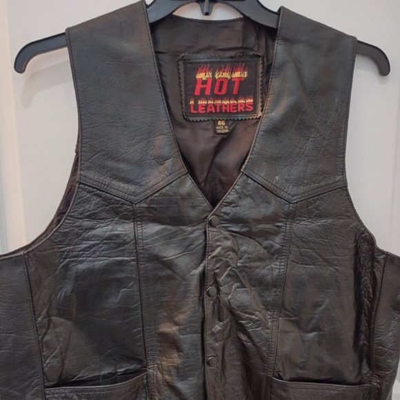 “Hot Leathers” Men's Classic Motorcycle Leather Vest